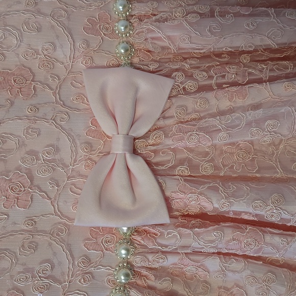 Elegant Pink Lace Kids Dress - Picture 3 of 7